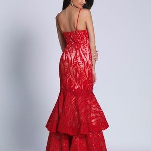 Dave and Johnny red prom dress